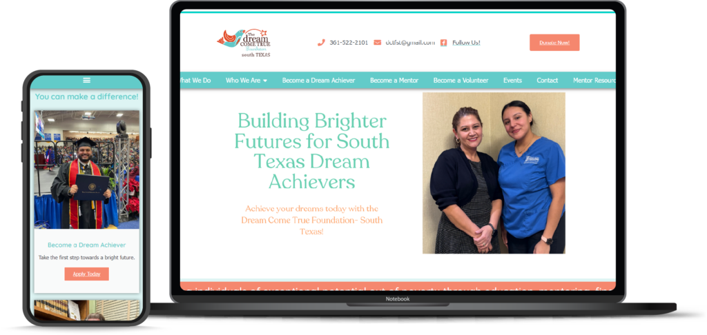 The Dream Come True Foundation, South Texas website design