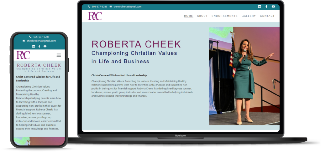 Roberta Cheek speaker website design