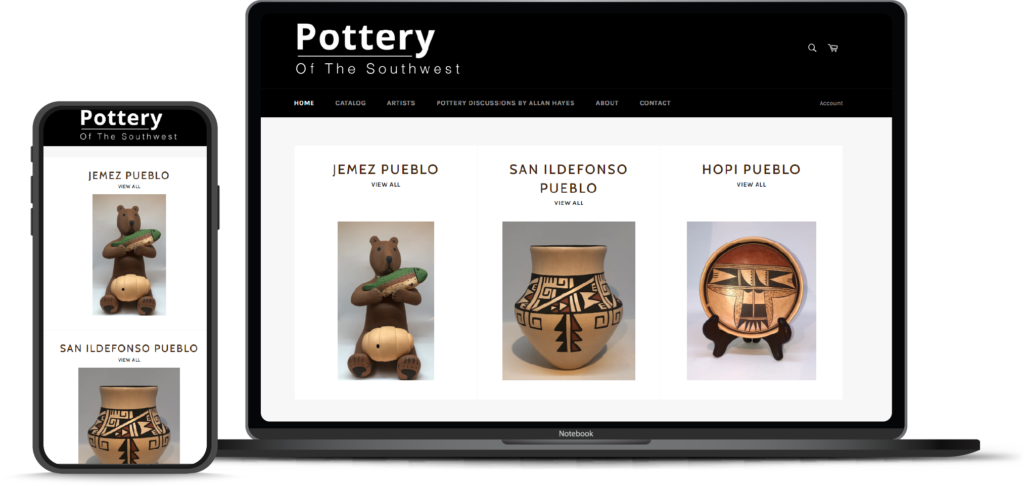 Pottery of the Southwest ecommerce website design