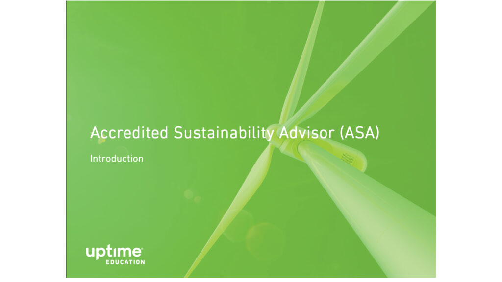 Uptime Institute presentation slide design in green